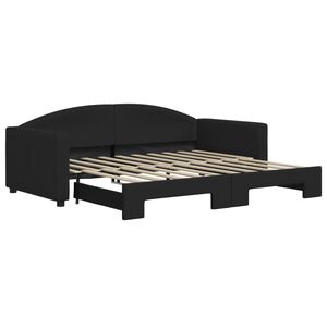 vidaXL Sof&aacute; cama nido tela negro 90x190 cm