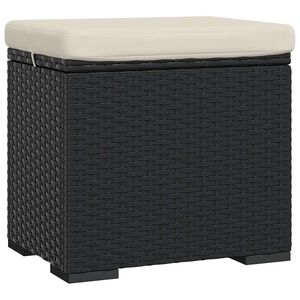 vidaXL Otomana con coj&iacute;n negro 40x30x40 cm rat&aacute;n sint&eacute;tico