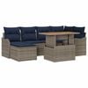 vidaXL Conjunto de sof&aacute; de jard&iacute;n 7 uds. gris y azul marino