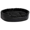 vidaXL Cama para perros felpa y cuero sint&eacute;tico negra 90x79x20 cm