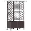 vidaXL Cama elevada con trellis y techo Marr&oacute;n 124 x 40 x 142 cm PP