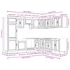 vidaXL Mueble cocina Porto roble sonoma 14 pzas madera contrachapada