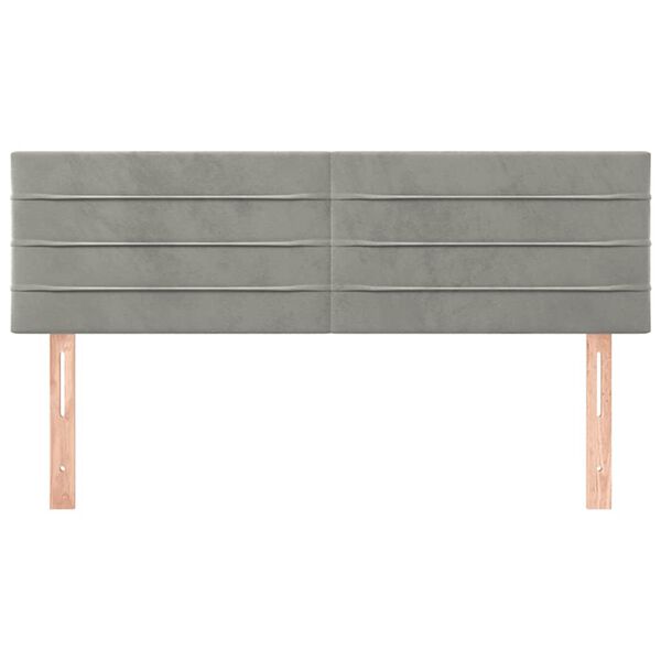 vidaXL Cabeceros gris claro 144x5x78/88 cm terciopelo