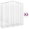 vidaXL Cestas de gaviones 2 uds forma de arco hierro 200x50x200/220 cm