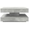 vidaXL Mesa de centro giratoria 360 grados gris hormig&oacute;n 70x70x34,5 cm