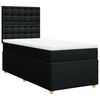 vidaXL Cama box spring con colch&oacute;n tela negro 90x190 cm