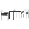 vidaXL Conjunto de Comedor de Jard&iacute;n 3 pcs Marr&oacute;n y Negro