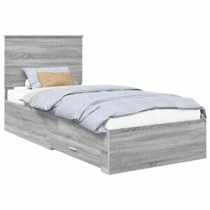 vidaXL Estructura de cama Gris Sonoma 90 x 190 cm Madera de ingenier&iacute;a