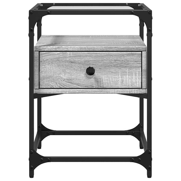 vidaXL Mesita de noche madera de ingenier&iacute;a gris Sonoma 40x40x55 cm