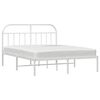 vidaXL Estructura cama sin colch&oacute;n con cabecero metal blanco 180x200cm
