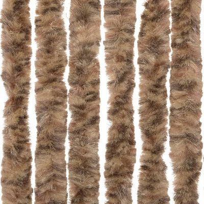 vidaXL Cortina antimoscas chenilla beige y marrón oscuro 100x230 cm