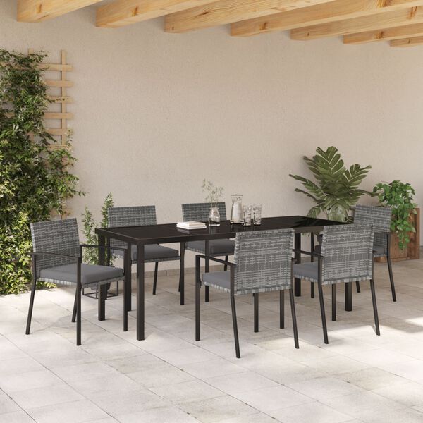 vidaXL Conjunto de Comedor de Jard&iacute;n 6 pcs Gris