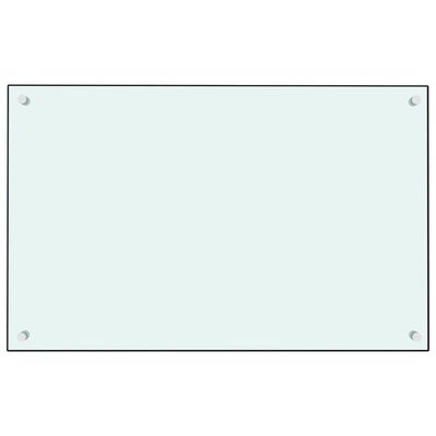 vidaXL Protección salpicaduras cocina vidrio templado blanco 80x50 cm