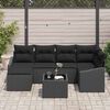 vidaXL Conjunto de Comedor de Jard&iacute;n con coj&iacute;n 7 pcs Negro
