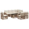 vidaXL Conjunto de sof&aacute;s de jard&iacute;n 9 uds. Beige y blanco crema