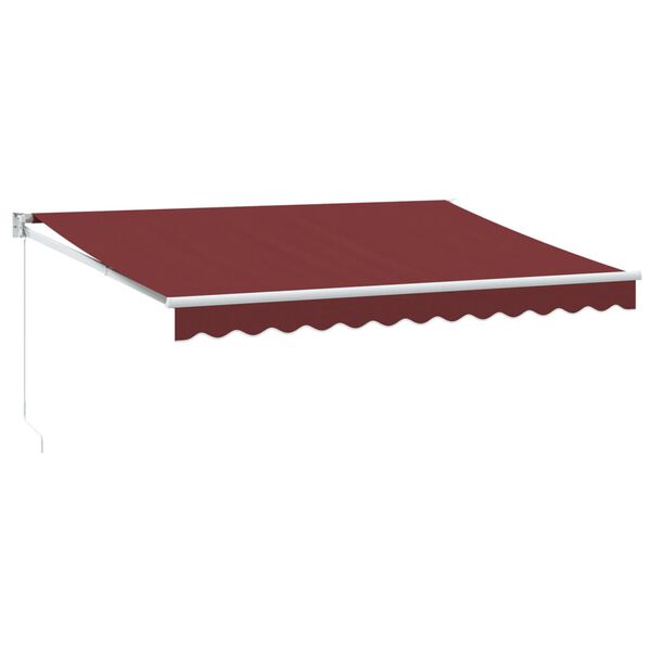 vidaXL Toldo retr&aacute;ctil manual color burdeos 350x250 cm
