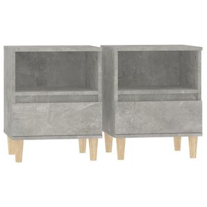 vidaXL Mesitas de noche 2 unidades gris hormig&oacute;n 40x35x50 cm