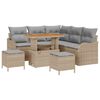 vidaXL Conjunto de sof&aacute; de jard&iacute;n 8 pcs Beige rat&aacute;n sint&eacute;tico