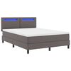 vidaXL Cama tipo Box Spring Gris 160 x 200 cm Cuero sint&eacute;tico