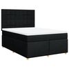 vidaXL Cama box spring con colch&oacute;n tela negro 140x190 cm