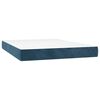 vidaXL Cama box spring con colch&oacute;n terciopelo azul oscuro 140x200 cm