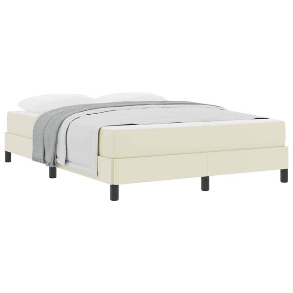 vidaXL Estructura de cama con colchón Crema 140 x 190 cm tela