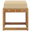 vidaXL Banco de taburete exterior con coj&iacute;n Natural 43 x 43 x 37 cm