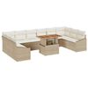 vidaXL Conjunto de sofá de jardín 11 pcs Beige Poliratán
