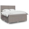 vidaXL Cama box spring con colch&oacute;n tela gris taupe 180x200 cm