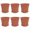 vidaXL Macetas 6 pcs Rojo Ladrillo &Oslash; 19 x 16 cm Pl&aacute;stico
