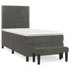 vidaXL Cama box spring con colch&oacute;n terciopelo gris oscuro 80x200 cm