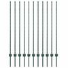 vidaXL Poste de cerca empotrado 11 uds. Verde 180 cm