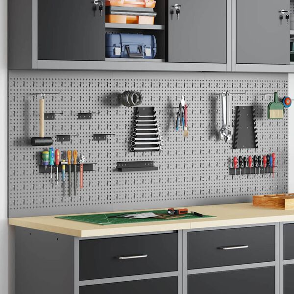 vidaXL Banco de Almacenamiento 3 pcs Gris 150 x 1 x 60 cm