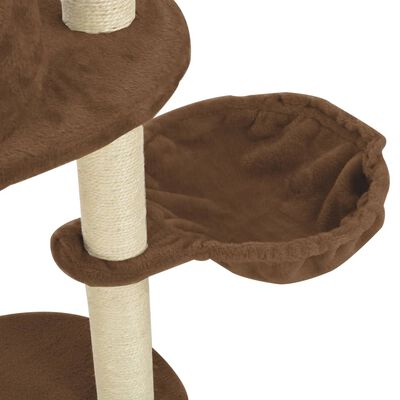 vidaXL Rascador para gatos con postes de sisal marrón 160 cm