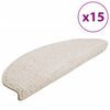 vidaXL Tapetes para escaleras 15 uds 65x21x4 cm Blanco Semicircular Grande