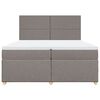 vidaXL Cama box spring con colch&oacute;n tela gris taupe 200x200 cm