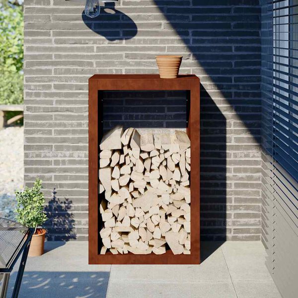 Le&ntilde;ero vidaXL 60x40x100 cm Acero oxidado