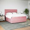 vidaXL Cama box spring con colch&oacute;n terciopelo rosa 200x200 cm
