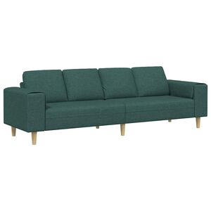 vidaXL Sof&aacute; de sala Verde oscuro 250 x 77 x 76 cm Poli&eacute;ster