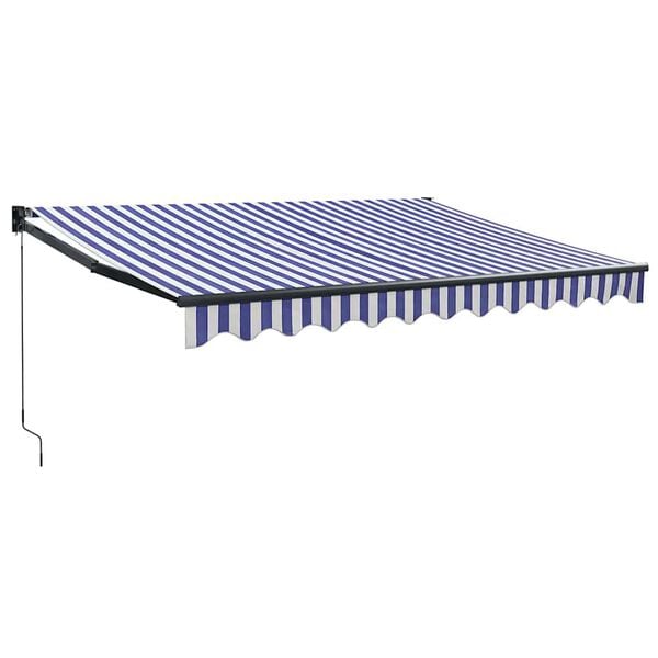 vidaXL Toldo retr&aacute;ctil aluminio y tela azul y blanco 3x2,5 m