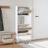 vidaXL Mueble zapatero con espejo 4 niveles blanco brillo 63x17x134 cm