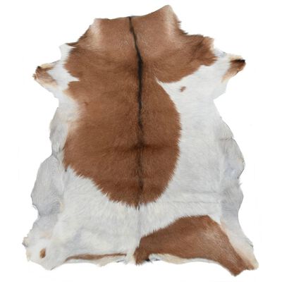 vidaXL Piel de cabra mixto marrón y blanco 60x100 cm