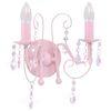 vidaXL L&aacute;mpara de pared con cuentas rosa con 2 bombillas E14