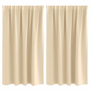 vidaXL Cortinas Opacas con Anillas 2 pcs Crema 140 x 140 cm Poli&eacute;ster