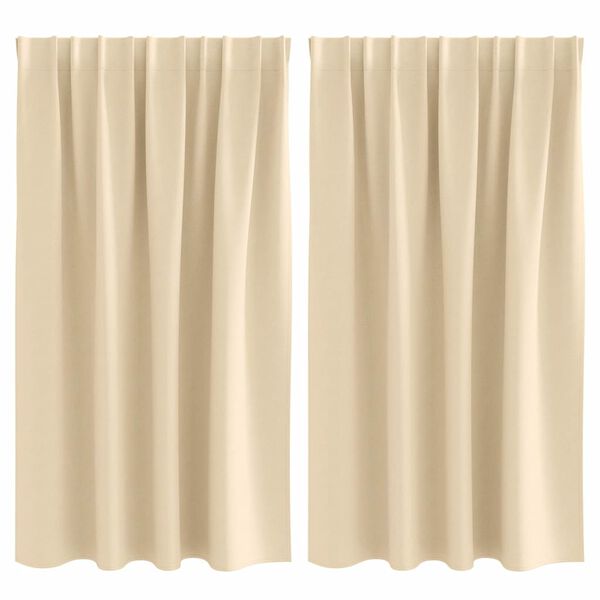 vidaXL Cortinas Opacas con Anillas 2 pcs Crema 140 x 140 cm Poli&eacute;ster