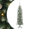 vidaXL &Aacute;rbol Navide&ntilde;o Artificial Delgado Verde y blanco 120 cm
