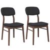 vidaXL Sillas de comedor con cojines 2 uds madera maciza marr&oacute;n caucho