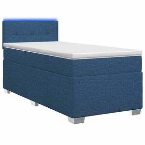 vidaXL Cama con Base Tapizada, Colch&oacute;n y Luz LED Azul 80 x 200 cm Tela