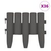 vidaXL Bordes de jard&iacute;n 36 unidades PP gris 10 m