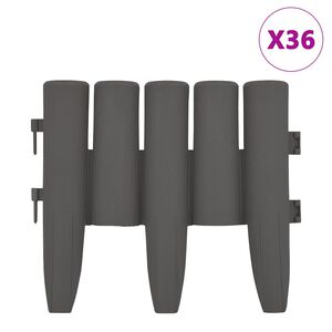 vidaXL Bordes de jard&iacute;n 36 unidades PP gris 10 m